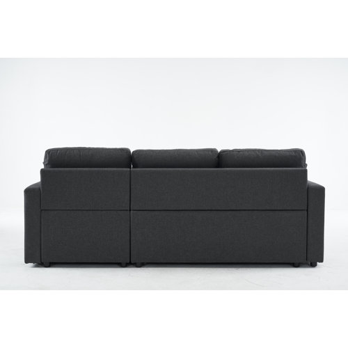 Ebern Designs Cidalino 83'' Upholstered Sleeper Sofa Chaise with Storage& 2 Cup Holders